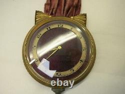 Antique VELVET Strap ART DECO Cat CLOCK Puple Dial, Movement From the 1920's