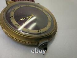 Antique VELVET Strap ART DECO Cat CLOCK Puple Dial, Movement From the 1920's