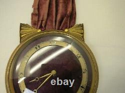 Antique VELVET Strap ART DECO Cat CLOCK Puple Dial, Movement From the 1920's