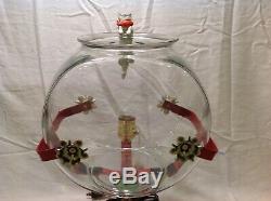 Antique Vintage Fish Bowl Tank Aquarium Holder Art Deco Light Climbing Cat