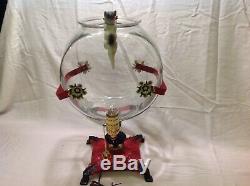 Antique Vintage Fish Bowl Tank Aquarium Holder Art Deco Light Climbing Cat