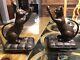 Antique Weighted Bronze Cat Bookends, Stretching Kitty's On Pillows, 5.5 Inch
