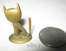 Antique Whw Austria Art Deco Bronze Sitting Cat Statue Sculpture Toy Paperweight