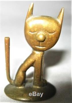 Antique Whw Austria Art Deco Bronze Sitting Cat Statue Sculpture Toy Paperweight