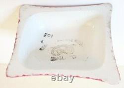 Antique Wk Staffordshire Ware White & Black Cat On Pillow, England, Porcelain