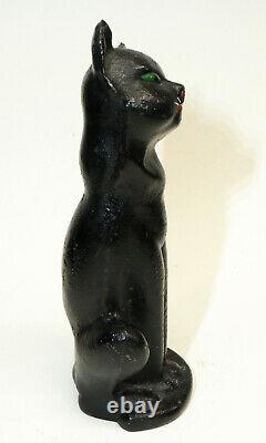Antique vtg 10 Hubley Solid Cast Iron HALLOWEEN Black CAT Seated Original Paint