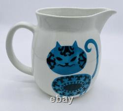 Arabia Pottery Pitcher Finland Blue Black Loose Headed Cat Pitcher Kaj Franck