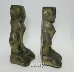 Armor Bronze Co Ny Art Deco Bronze Clad Cat Bookends Original Label Freeship