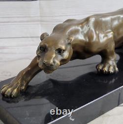 Art Deco Barye Bronze Cheetah Statue Big Cat Leopard Feline Panther Jaguar Sale