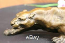 Art Deco Barye Bronze Cheetah Statue Big Cat Leopard Feline Panther Lion Deal