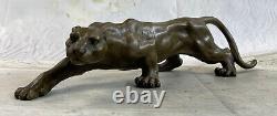 Art Deco Barye Bronze Cheetah Statue Big Cat Leopard Feline Panther Lion Jaguar