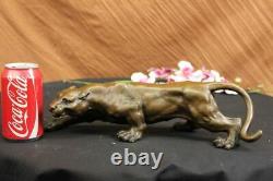 Art Deco Barye Bronze Cheetah Statue Big Cat Leopard Feline Panther Lion Jaguar