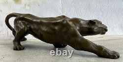 Art Deco Barye Bronze Cheetah Statue Big Cat Leopard Feline Panther Lion Jaguar