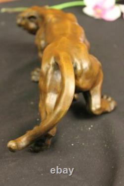 Art Deco Barye Bronze Cheetah Statue Big Cat Leopard Feline Panther Lion Jaguar