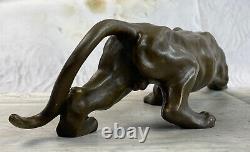 Art Deco Barye Bronze Cheetah Statue Big Cat Leopard Feline Panther Lion Jaguar