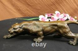 Art Deco Barye Bronze Cheetah Statue Big Cat Leopard Feline Panther Lion Jaguar