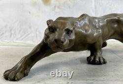 Art Deco Barye Bronze Cheetah Statue Big Cat Leopard Feline Panther Lion Jaguar