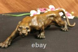 Art Deco Barye Bronze Cheetah Statue Big Cat Leopard Feline Panther Lion Jaguar