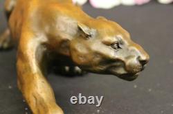 Art Deco Barye Bronze Cheetah Statue Big Cat Leopard Feline Panther Lion Jaguar