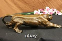 Art Deco Barye Bronze Cheetah Statue Big Cat Leopard Feline Panther Lion Jaguar