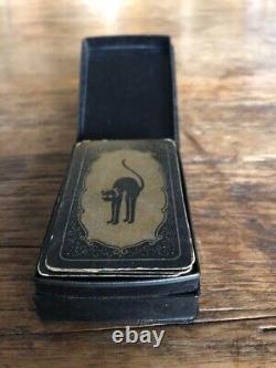 Art Deco Black Cat Playing Cards Celluloid Case