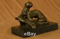 Art Deco Bronze Cheetah Statue Big Cat Leopard Feline Panther Lion Jaguar Figure