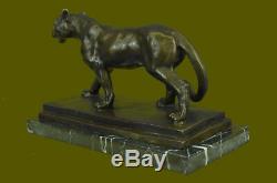 Art Deco Bronze Cheetah Statue Big Cat Leopard Feline Panther Lion Jaguar Figure