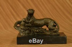 Art Deco Bronze Cheetah Statue Big Cat Leopard Feline Panther Lion Jaguar Figure