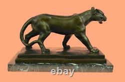 Art Deco Brown Bronze Cheetah Statue Big Cat Leopard Feline Panther Lion Jaguar