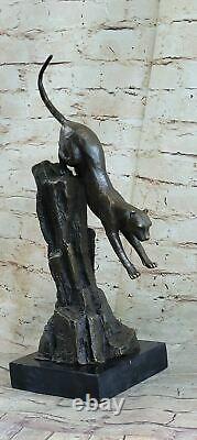 Art Deco Brown Cheetah Statue Big Cat Leopard Feline Panther Lion Jaguar Artwork