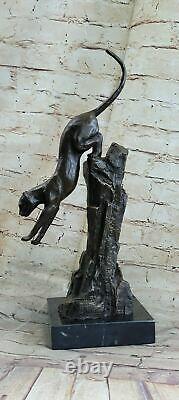 Art Deco Brown Cheetah Statue Big Cat Leopard Feline Panther Lion Jaguar Artwork