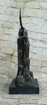 Art Deco Brown Cheetah Statue Big Cat Leopard Feline Panther Lion Jaguar Artwork