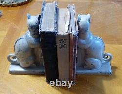 Art Deco Cat Bookends Cast Aluminum 1930's Originals