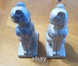 Art Deco Cat Bookends Cast Aluminum 1930's Originals