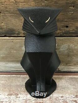 Art Deco Cubist Style Black Cat 10 Tall Heavy Doorstop