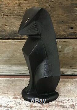 Art Deco Cubist Style Black Cat 10 Tall Heavy Doorstop