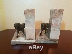 Art Deco French Bronze Big Cat Panther Lion Bookends