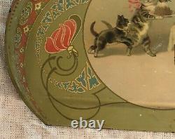 Art Deco Helena Maguire Cats Tin Lithograph Crumb Tray & Scraper Birthday Cats
