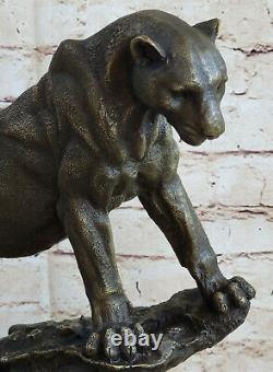 Art Deco Large Bronze Cheetah Statue Big Cat Leopard Feline Panther Lion