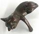Art Deco Modern Art House Pet Cat Feline Statue Decorative Hot Cast Bronze Gift