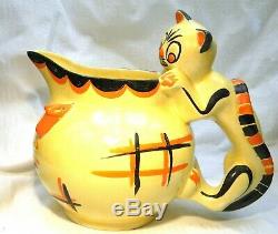 Art Deco Myott Cat & Mouse Globe Jug Cat Handle Very Rare