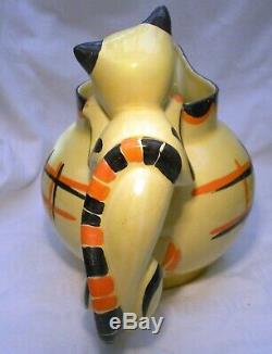 Art Deco Myott Cat & Mouse Globe Jug Cat Handle Very Rare