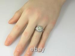 Art Deco Platinum Ring Cat's Eye Chrysoberyl Diamond Sapphire Antique Estate