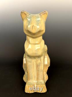 Art Deco Shearwater Pottery Cubist Cat Walter Anderson Design Luscious Glaze WOW