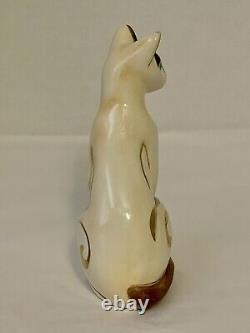 Art Deco Siamese Cat Figurine With Gold Accents