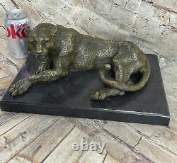 Art Deco Solid Bronze Cheetah Statue Big Cat Leopard Feline Panther Lion Jaguar