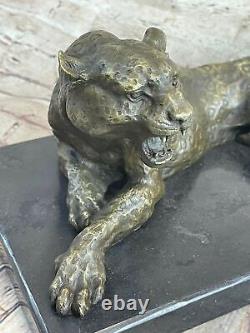 Art Deco Solid Bronze Cheetah Statue Big Cat Leopard Feline Panther Lion Jaguar