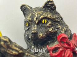 Art Deco Style Miniature Cold Painted Bronze Playful Cat Sculpture