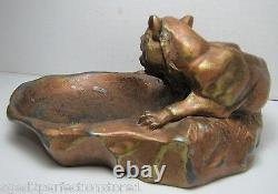 Art Deco Tiger Cougar Tray Figural Big Cat Trinket Card Tip Decorative Arts