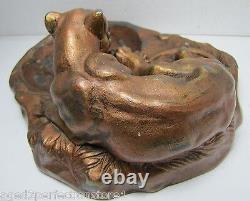 Art Deco Tiger Cougar Tray Figural Big Cat Trinket Card Tip Decorative Arts